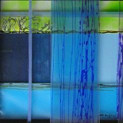 Iguassu 8 Folie und Glasfarbe auf Holz 30x30 2012
